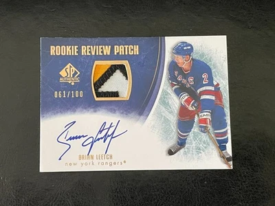 2007-08 SP Authentic Brian Leetch Rookie Review GU Patch Auto Autograph /100 HOF - Image 1 of 2