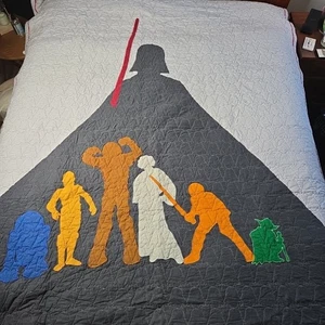 Handmade Star Wars Character Blanket 88x66 Quilt Comforter Twin /Full Custom - Picture 1 of 10