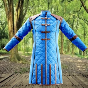 Medieval Padded Gambeson – Full Sleeve Cotton Armor Jacket | LARP SCA Reenactmen - Picture 1 of 6