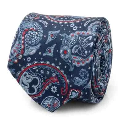Disney Mickey and Friends Paisley Blue Multi Men's Tie Foto 1 de 4