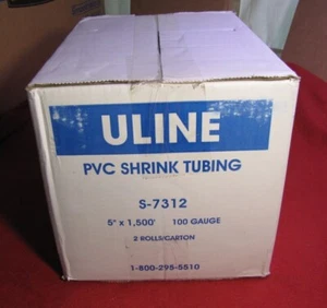 Uline 100 Stärke 5 "Breite 3000 ' Fuß PVC Schrumpffolie Schlauch S-7312 2 Rollen à 1500 ' - Bild 1 von 8