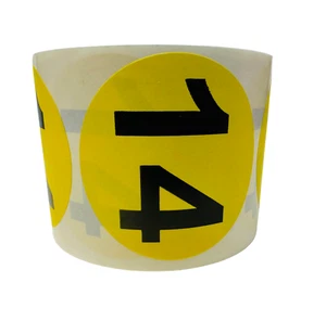 Yellow & Black Inventory Office Warehouse Adhesive Labels Stickers 500 Number 14 - Picture 1 of 3