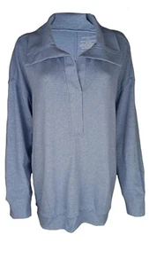 Westbound Women's Plus Size Collared Split Neck Long Sleeved Sweat Shirt Top-3X - Picture 1 of 4