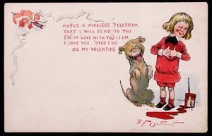 Vintage 1907 Valentine Postcard BUSTER BROWN & TIGE Rafael Tuck RF OUTCAULT - Picture 1 of 2
