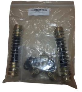 Garden Hose Splitter | 2 Way | ¾” | w/2 Garden Hose Coiled Spring Protectors - Picture 1 of 11