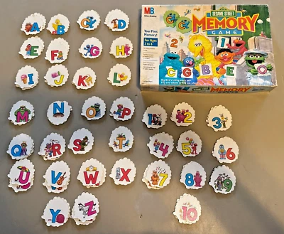 Vintage 1990 Milton Bradley Sesame Street Memory Matching Card Game Complete - Image 1 of 4