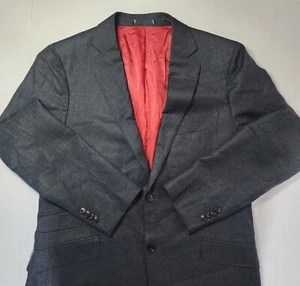 Suitsupply Mens Size 42 Charcoal Gray/Black Wool Vitale Barberis Canonico Blazer - Picture 1 of 16