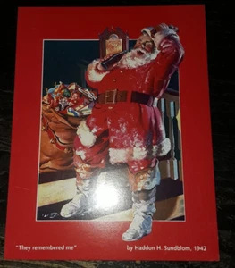 1995 Tarjeta de Navidad Coca Cola Remember Me Haddon H Sundblom - Imagen 1 de 4