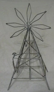 Vintage Metal Art Windmill Stick Man OOAK Folk Art - Picture 1 of 6