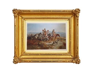 Charles Russell Indian Women Moving 1898 American Wild West 11x9" Art Print - Picture 1 of 8
