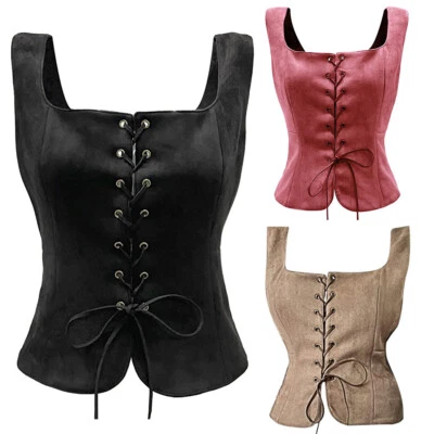 Cosplay Renaissance Female Viking Pirates Vest Waistcoat Halloween Party Coats - Image 1 of 4
