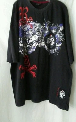  Camiseta para hombre Red Ape talla 4X negra/multicolor "crudo sin cortar" RN56760 algodón S/S Foto 1 de 4