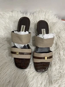 Etienne Aigner Fabric/ Leathe Upper Chesapeake Size 9 M Women’s Sandals - Picture 1 of 8