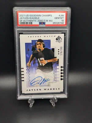2001 Upper Deck SP Authentic Jaylen Waddle RC Auto /299 - PSA 10 Gem Mint - Image 1 of 2