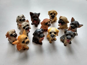 Dog Puppy Figures Lot Cute Animals Pets Sad Eyes Big Eyes Sitting - Picture 1 of 10