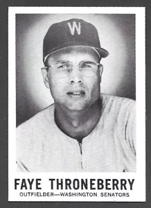1960 LEAF SPORTS NOVELTIES #136 Faye Throneberry WASHINGTON SENATORS NM A - Picture 1 of 2