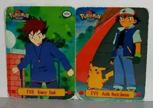 Pokemon TV Animation Edition Series 1 Topps Ash Ketchum TV1 & Gary Oak TV8 1999 - Picture 1 of 8