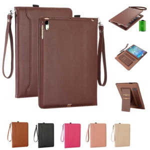 Multifunctional Pen Insertion Strap Leather Case for Apple iPad Mini 1 2 3 4 5 6 - Picture 1 of 29