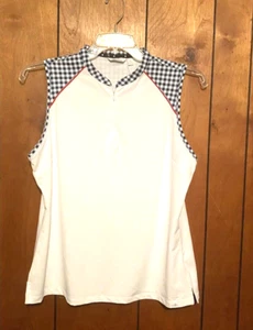 NWT Lady Hagan Sz Large Short Sleeve Polo Women Tennis Golf 1/4 Zip - Picture 1 of 7