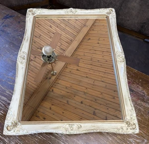 Vintage Thomas Wall Recessed Mirror Bathroom Medicine Cabinet Ornate Gold Frame - Picture 1 of 12