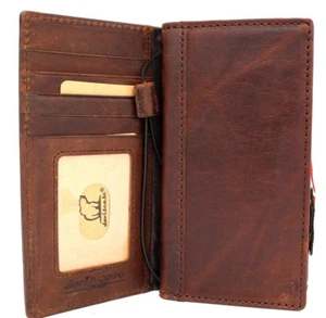 Genuine real leather case fo LG V40 book cards wallet slim cover luxury V 40 G - Picture 1 of 10
