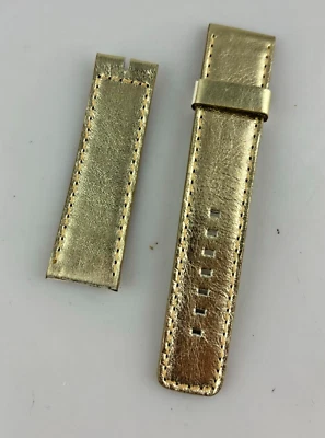 Correa de Reloj Genérica Doble Cara Dorado Y Blanco Unisex Cuero Calidad 24 Mm Foto 1 de 2