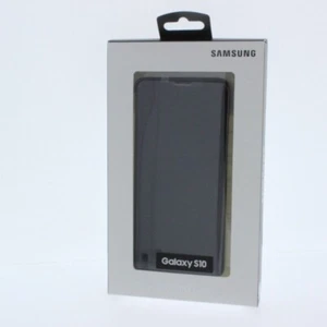 Samsung S-View Flip Cover for Galaxy S10 Black EF-ZG973CBEVZW - Picture 1 of 5