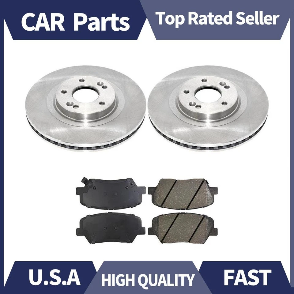 Rotores de freio dianteiro e pastilhas de freio de cerâmica para 2014 Kia Sorento - Imagem 1 de 4