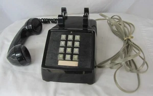Vintage Black Touch-Tone ITT TELEPHONE with 14ft Cord - Picture 1 of 10