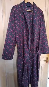Vintage M&S St Michael Paisley Robe Smoking Jacket Sz M/L Nevy Red Dressing Gown - Picture 1 of 11