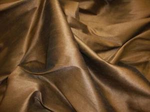 Faux Fake Silk drapery Dupioni  Shantung Tobacco Fabric wedding sold BY THE YARD - Picture 1 of 1