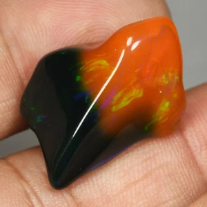 19.15 Ct IF Top Perfect Fancy 25.3 x 20.1 MM 100% Natural Orange Green Fire Opal - Picture 1 of 5