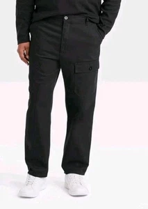 Pantalones cargo relajados Houston blancos talla XXL negros 100 % sarga algodón cintura elástica - Imagen 1 de 13