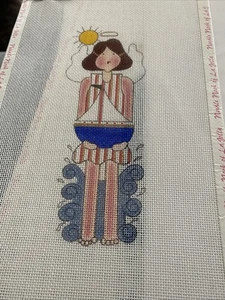 handpainted needlepoint canvas August Angel Beach Boat Mile High Princess Sea - Picture 1 of 2