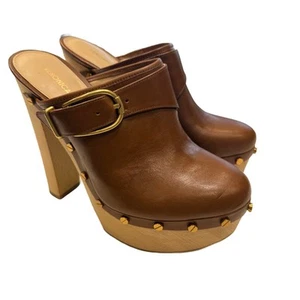 Veronica Beard Alek Plateau Clog Pantolette braun Gr. 6,5 M Boho Chunky Retro NEU - Bild 1 von 11