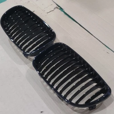 FRONT KIDNEY GRILLE GRILL For 1 SERIES BMW E81 E82 E87 E88 LCI 08-12 GLOSS BLACK - Image 1 of 4