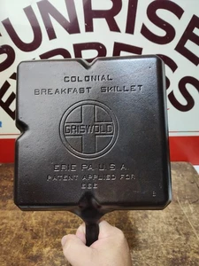 "Vollständig restauriert" GRISWOLD #666 Gusseisen Frühstück Pfanne großes Logo flach - Bild 1 von 6