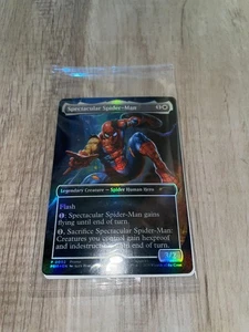 Magic the Gathering Battle Damage Spiderman card Marvel Legends - Picture 1 of 2