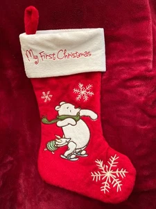 Disney Winnie The Pooh & Piglet My First Christmas Soft Plush Stocking 18" Long - Bild 1 von 8
