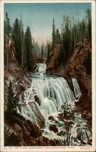 Wyoming WY Low Number Yellowstone 136 Keppler Cascades Postcard - Picture 1 of 2