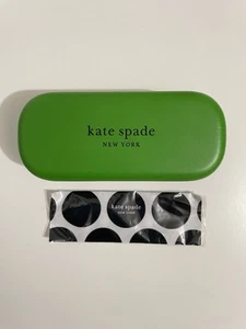 New Kate Spade New York Glasses Hard Case Green with Sealed Cleaner Cloth - Picture 1 of 8