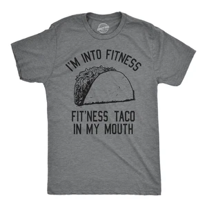 Herren Fitness Taco lustiges T-Shirt humorvoll Fitnessstudio Grafik Neuheit sarkastisches T-Shirt Jungs - Bild 1 von 21