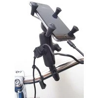 Motorcycle USB Power Charger iPhone 6 7 8 X Samsung RAM Handlebar Rail Mount - image 1 of 4