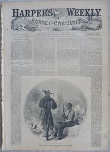 1863 Harper's Weekly, January 10, Civil War, Fredericksburg, Negro Soldiers - Picture 1 of 9