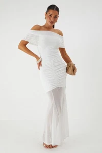 Misspap White Maxi Dress Womens Going Out Dresses - Picture 1 of 5