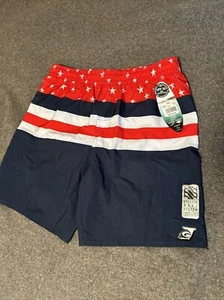 Laguna Men’s Size L Swim Trunks USA American Flag Red White Blue Stretch Wave - Picture 1 of 14