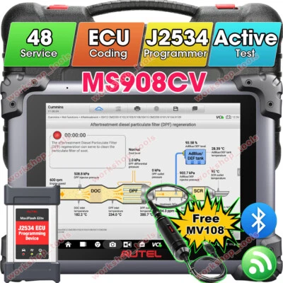Escáner de programación herramienta de diagnóstico de camiones de alta resistencia Autel MaxiSys CV MS908CV Foto 1 de 4