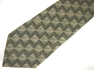 Croft & Barrow Mens Necktie Tie Olive Green Geometric 59" Career - Picture 1 of 4