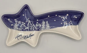 Christmas  Shooting Star Snow Tidbit Tray - Picture 1 of 5