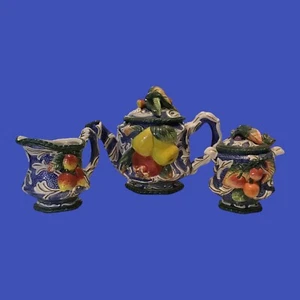 Fitz & Floyd Classics Florentine Fruit Teapot, Sugar Bowl and Creamer- Darling! - Picture 1 of 13